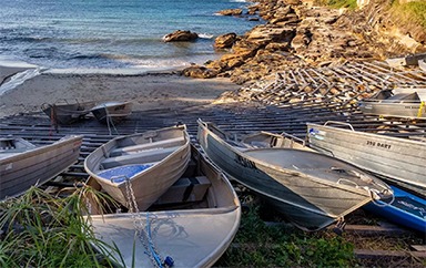 Boats moored at Gordons Bay, Coogee.